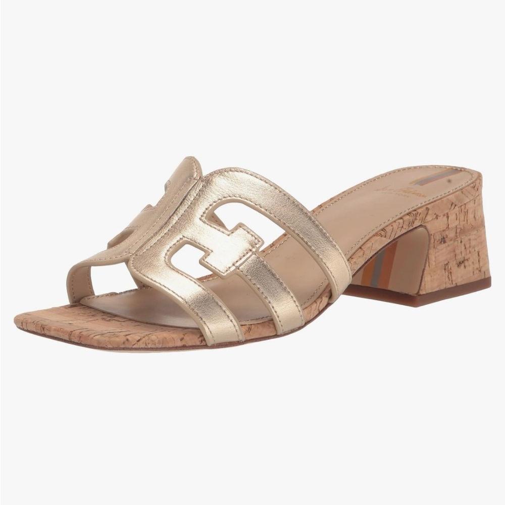 Sam Edelman Winslow Gold Block Heel Sandals